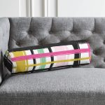 - RealHomes Özel Tasarımlı Dijital Baskılı İç Dolgulu Fermuarlı Silindir Yastık - Realhomes  Beyaz Zemin Üzerinde Renkli Ekose Desenli Dijital Baskılı Modern İç Dolgulu Fermuarlı Çok Amaçlı Silindir Yastık Kırlent Realhomes