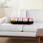 - RealHomes Özel Tasarımlı Dijital Baskılı İç Dolgulu Fermuarlı Silindir Yastık - Realhomes  Beyaz Zemin Üzerinde Renkli Ekose Desenli Dijital Baskılı Modern İç Dolgulu Fermuarlı Çok Amaçlı Silindir Yastık Kırlent Realhomes