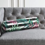 - RealHomes Özel Tasarımlı Dijital Baskılı İç Dolgulu Fermuarlı Silindir Yastık - Realhomes Beyaz Zeminde Siyah Beyaz Çizgili Yeşil Yaprak Desenli Dijital Baskılı Modern İç Dolgulu - Fermuarlı Süet Silindir Rulo Yastık Kırlent Realhomes