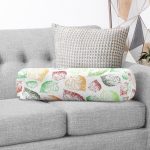 - RealHomes Özel Tasarımlı Dijital Baskılı İç Dolgulu Fermuarlı Silindir Yastık - Realhomes Beyaz Zemin Üzerinde Renkli Sonbahar Yaprak Desenli Dijital Baskılı Modern İç Dolgulu Süet Silindir Yastık Kırlent - Bel Yastığı Realhomes