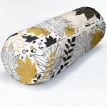 - RealHomes Özel Tasarımlı Dijital Baskılı İç Dolgulu Fermuarlı Silindir Yastık - Realhomes Beyaz Zeminde Gold Detaylı Sonbahar Yaprak Desenli Dijital Baskılı Modern İç Dolgulu - Fermuarlı Süet Silindir Rulo Yastık Kırlent Realhomes