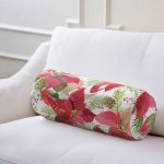 - RealHomes Özel Tasarımlı Dijital Baskılı İç Dolgulu Fermuarlı Silindir Yastık - Realhomes Beyaz Zemin Üzerinde Renkli Yaprak Desenli Dijital Baskılı Modern İç Dolgulu Fermuarlı Çok Amaçlı Silindir Yastık Kırlent Realhomes