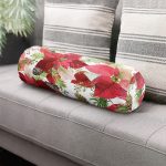 - RealHomes Özel Tasarımlı Dijital Baskılı İç Dolgulu Fermuarlı Silindir Yastık - Realhomes Beyaz Zemin Üzerinde Renkli Yaprak Desenli Dijital Baskılı Modern İç Dolgulu Fermuarlı Çok Amaçlı Silindir Yastık Kırlent Realhomes