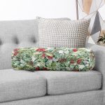 - RealHomes Özel Tasarımlı Dijital Baskılı İç Dolgulu Fermuarlı Silindir Yastık - Realhomes Beyaz Zemin Üzerinde Yaprak Desenli Kiraz Motifli Dijital Baskılı Modern İç Dolgulu Fermuarlı Çok Amaçlı Silindir Yastık Kırlent Realhomes