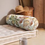 - RealHomes Özel Tasarımlı Dijital Baskılı İç Dolgulu Fermuarlı Silindir Yastık - Realhomes Beyaz Zemin Üzerinde Sonbahar Yaprak Desenli Dijital Baskılı Modern İç Dolgulu - Fermuarlı Süet Silindir Rulo Yastık Kırlent Realhomes