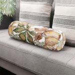 - RealHomes Özel Tasarımlı Dijital Baskılı İç Dolgulu Fermuarlı Silindir Yastık - Realhomes Beyaz Zemin Üzerinde Sonbahar Yaprak Desenli Dijital Baskılı Modern İç Dolgulu - Fermuarlı Süet Silindir Rulo Yastık Kırlent Realhomes