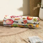 - RealHomes Özel Tasarımlı Dijital Baskılı İç Dolgulu Fermuarlı Silindir Yastık - Realhomes  Renkli Zemin Üzerinde Siyah Çizgili Bal Kabağı Desenli Dijital Baskılı Modern İç Dolgulu Süet Silindir Yastık Kırlent - Bel Yastığı Realhomes