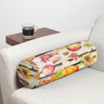 - RealHomes Özel Tasarımlı Dijital Baskılı İç Dolgulu Fermuarlı Silindir Yastık - Realhomes  Renkli Zemin Üzerinde Siyah Çizgili Bal Kabağı Desenli Dijital Baskılı Modern İç Dolgulu Süet Silindir Yastık Kırlent - Bel Yastığı Realhomes