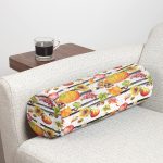 - RealHomes Özel Tasarımlı Dijital Baskılı İç Dolgulu Fermuarlı Silindir Yastık - Realhomes  Beyaz Zemin Üzerinde Siyah Çizgili Bal Kabağı Desenli Dijital Baskılı Modern İç Dolgulu - Fermuarlı Süet Silindir Rulo Yastık Kırlent Realhomes