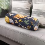 - RealHomes Özel Tasarımlı Dijital Baskılı İç Dolgulu Fermuarlı Silindir Yastık - Realhomes Renkli Zemin Üzerinde Bal Kabağı Desenli Dijital Baskılı Modern İç Dolgulu Süet Silindir Yastık Kırlent - Bel Yastığı Realhomes