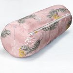 - RealHomes Özel Tasarımlı Dijital Baskılı İç Dolgulu Fermuarlı Silindir Yastık - Realhomes Renkli Zemin Üzerinde Kartane Desenli Yaprak Motifli Dijital Baskılı Modern İç Dolgulu - Fermuarlı Süet Silindir Rulo Yastık Kırlent Realhomes