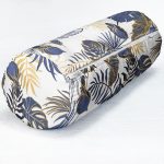 - RealHomes Özel Tasarımlı Dijital Baskılı İç Dolgulu Fermuarlı Silindir Yastık - Realhomes  Beyaz Zemin Üzerinde Gold Detaylı Yaprak Desenli Dijital Baskılı Modern İç Dolgulu Fermuarlı Çok Amaçlı Silindir Yastık Kırlent Realhomes
