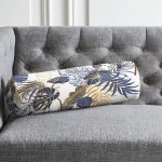 - RealHomes Özel Tasarımlı Dijital Baskılı İç Dolgulu Fermuarlı Silindir Yastık - Realhomes  Beyaz Zemin Üzerinde Gold Detaylı Yaprak Desenli Dijital Baskılı Modern İç Dolgulu Fermuarlı Çok Amaçlı Silindir Yastık Kırlent Realhomes