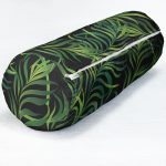 - RealHomes Özel Tasarımlı Dijital Baskılı İç Dolgulu Fermuarlı Silindir Yastık - Realhomes Siyah Zemin Üzerinde Yeşil Yaprak Desenli Dijital Baskılı Modern İç Dolgulu Yumuşak Silindir Form Yastık Kırlent Realhomes