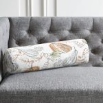- RealHomes Özel Tasarımlı Dijital Baskılı İç Dolgulu Fermuarlı Silindir Yastık - Realhomes  Beyaz Zemin Üzerinde Balkabağı Desenli Dijital Baskılı Modern İç Dolgulu - Fermuarlı Süet Berjer Silindir Yastık Kırlent Realhomes