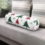 - RealHomes Özel Tasarımlı Dijital Baskılı İç Dolgulu Fermuarlı Silindir Yastık - Realhomes Beyaz Zemin Üzerinde Ekoseli Çam Ağacı Desenli Dijital Baskılı Modern İç Dolgulu Yumuşak Silindir Form Yastık Kırlent Realhomes