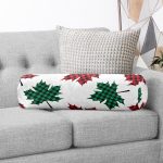 - RealHomes Özel Tasarımlı Dijital Baskılı İç Dolgulu Fermuarlı Silindir Yastık - Realhomes Beyaz Zemin Üzerinde Ekoseli Sonbahar Yaprak Desenli Dijital Baskılı Modern İç Dolgulu - Fermuarlı Süet Berjer Silindir Yastık Kırlent Realhomes