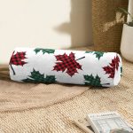 - RealHomes Özel Tasarımlı Dijital Baskılı İç Dolgulu Fermuarlı Silindir Yastık - Realhomes Beyaz Zemin Üzerinde Ekoseli Sonbahar Yaprak Desenli Dijital Baskılı Modern İç Dolgulu - Fermuarlı Süet Berjer Silindir Yastık Kırlent Realhomes