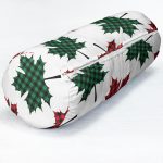 - RealHomes Özel Tasarımlı Dijital Baskılı İç Dolgulu Fermuarlı Silindir Yastık - Realhomes Beyaz Zemin Üzerinde Ekoseli Sonbahar Yaprak Desenli Dijital Baskılı Modern İç Dolgulu - Fermuarlı Süet Berjer Silindir Yastık Kırlent Realhomes