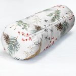 - RealHomes Özel Tasarımlı Dijital Baskılı İç Dolgulu Fermuarlı Silindir Yastık - Realhomes  Beyaz Zemin Üzerinde Renkli Çam Yaprağı Desenli Dijital Baskılı Modern İç Dolgulu - Fermuarlı Süet Silindir Rulo Yastık Kırlent Realhomes