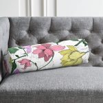 - RealHomes Özel Tasarımlı Dijital Baskılı İç Dolgulu Fermuarlı Silindir Yastık - Realhomes  Beyaz Zemin Üzerinde Renkli Çiçek Desenli Dijital Baskılı Modern İç Dolgulu - Fermuarlı Süet Berjer Silindir Yastık Kırlent Realhomes