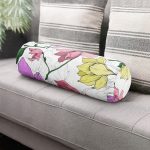 - RealHomes Özel Tasarımlı Dijital Baskılı İç Dolgulu Fermuarlı Silindir Yastık - Realhomes  Beyaz Zemin Üzerinde Renkli Çiçek Desenli Dijital Baskılı Modern İç Dolgulu - Fermuarlı Süet Berjer Silindir Yastık Kırlent Realhomes