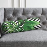 - RealHomes Özel Tasarımlı Dijital Baskılı İç Dolgulu Fermuarlı Silindir Yastık - Realhomes Geometrik Zeminde Yeşil Yaprak Desenli Dijital Baskılı Modern İç Dolgulu - Fermuarlı Süet Silindir Rulo Yastık Kırlent Realhomes