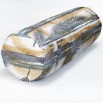 - RealHomes Özel Tasarımlı Dijital Baskılı İç Dolgulu Fermuarlı Silindir Yastık - Realhomes Beyaz Zemin Üzerinde Renkli Yaprak Desenli Dijital Baskılı Modern İç Dolgulu Süet Silindir Yastık Kırlent - Bel Yastığı Realhomes