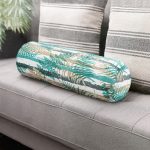 - RealHomes Özel Tasarımlı Dijital Baskılı İç Dolgulu Fermuarlı Silindir Yastık - Realhomes Beyaz Zemin Üzerinde Yeşil Çizgili Yaprak Desenli Dijital Baskılı Modern İç Dolgulu - Fermuarlı Süet Silindir Rulo Yastık Kırlent Realhomes