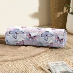 - RealHomes Özel Tasarımlı Dijital Baskılı İç Dolgulu Fermuarlı Silindir Yastık - Realhomes  Beyaz Zemin Üzerinde Renkli Kelebek Desenli Dijital Baskılı Modern İç Dolgulu - Fermuarlı Süet Berjer Silindir Yastık Kırlent Realhomes