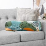 - RealHomes Özel Tasarımlı Dijital Baskılı İç Dolgulu Fermuarlı Silindir Yastık - Realhomes  Renkli Zemin Üzerinde Onedraw Çizimli Yaprak Desenli Dijital Baskılı Modern İç Dolgulu Fermuarlı Çok Amaçlı Silindir Yastık Kırlent Realhomes