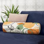 - RealHomes Özel Tasarımlı Dijital Baskılı İç Dolgulu Fermuarlı Silindir Yastık - Realhomes  Renkli Zemin Üzerinde Onedraw Çizimli Meyve Desenli Dijital Baskılı Modern İç Dolgulu Yumuşak Silindir Form Yastık Kırlent Realhomes