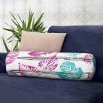 - RealHomes Özel Tasarımlı Dijital Baskılı İç Dolgulu Fermuarlı Silindir Yastık - Realhomes Beyaz Zemin Üzerinde Renkli Yaprak Desenli Dijital Baskılı Modern İç Dolgulu - Fermuarlı Süet Silindir Daire Yastık Kırlent Realhomes