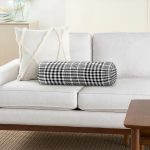 - RealHomes Özel Tasarımlı Dijital Baskılı İç Dolgulu Fermuarlı Silindir Yastık - Realhomes Beyaz Zemin Üzerinde Siyah Ekose Desenli Dijital Baskılı Modern İç Dolgulu - Fermuarlı Süet Silindir Yuvarlak Yastık Kırlent Realhomes