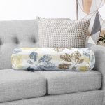 - RealHomes Özel Tasarımlı Dijital Baskılı İç Dolgulu Fermuarlı Silindir Yastık - Realhomes Beyaz Zemin Üzerinde Renkli Yaprak Desenli Dijital Baskılı Modern İç Dolgulu - Fermuarlı Süet Silindir Yuvarlak Yastık Kırlent Realhomes