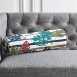 - RealHomes Özel Tasarımlı Dijital Baskılı İç Dolgulu Fermuarlı Silindir Yastık - Realhomes Beyaz Zemin Üzerinde Pastel Renkli Yaprak Desenli Dijital Baskılı Modern İç Dolgulu - Fermuarlı Süet Silindir Daire Yastık Kırlent Realhomes