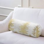 - RealHomes Özel Tasarımlı Dijital Baskılı İç Dolgulu Fermuarlı Silindir Yastık - Realhomes  Beyaz Zemin Üzerinde Gold Renkli Çam Ağacı Desenli Dijital Baskılı Modern İç Dolgulu - Fermuarlı Süet Berjer Silindir Yastık Kırlent Realhomes