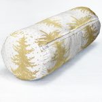 - RealHomes Özel Tasarımlı Dijital Baskılı İç Dolgulu Fermuarlı Silindir Yastık - Realhomes  Beyaz Zemin Üzerinde Gold Renkli Çam Ağacı Desenli Dijital Baskılı Modern İç Dolgulu - Fermuarlı Süet Berjer Silindir Yastık Kırlent Realhomes