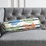 - RealHomes Özel Tasarımlı Dijital Baskılı İç Dolgulu Fermuarlı Silindir Yastık - Realhomes Beyaz Zemin Üzerinde Renkli Yaprak Desenli Dijital Baskılı Modern İç Dolgulu Yumuşak Silindir Form Yastık Kırlent Realhomes