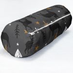 - RealHomes Özel Tasarımlı Dijital Baskılı İç Dolgulu Fermuarlı Silindir Yastık - Realhomes  Renkli Zemin Üzerinde Siyah Geyik Desenli Dijital Baskılı Modern İç Dolgulu - Fermuarlı Süet Silindir Yuvarlak Yastık Kırlent Realhomes