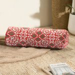 - RealHomes Özel Tasarımlı Dijital Baskılı İç Dolgulu Fermuarlı Silindir Yastık - Realhomes Beyaz Zemin Üzerinde Çini Desenli Dijital Baskılı Modern İç Dolgulu Yumuşak Silindir Form Yastık Kırlent Realhomes