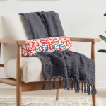 - RealHomes Özel Tasarımlı Dijital Baskılı İç Dolgulu Fermuarlı Silindir Yastık - Realhomes Beyaz Zemin Üzerinde Çini Desenli Dijital Baskılı Modern İç Dolgulu Fermuarlı Çok Amaçlı Silindir Yastık Kırlent Realhomes