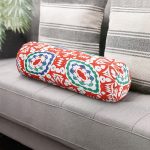 - RealHomes Özel Tasarımlı Dijital Baskılı İç Dolgulu Fermuarlı Silindir Yastık - Realhomes Beyaz Zemin Üzerinde Çini Desenli Dijital Baskılı Modern İç Dolgulu Fermuarlı Çok Amaçlı Silindir Yastık Kırlent Realhomes