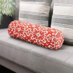 - RealHomes Özel Tasarımlı Dijital Baskılı İç Dolgulu Fermuarlı Silindir Yastık - Realhomes  Beyaz Zemin Üzerinde Çini Desenli Dijital Baskılı Modern İç Dolgulu - Fermuarlı Süet Silindir Daire Yastık Kırlent Realhomes