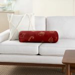 Renkli Zeminde Gold Detaylı Yılbaşı Çorabı Desenli Dijital Baskılı Modern İç Dolgulu Süet Silindir Yastık Kırlent - Bel Yastığı Realhomes