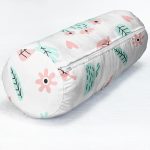 - RealHomes Özel Tasarımlı Dijital Baskılı İç Dolgulu Fermuarlı Silindir Yastık - Realhomes Beyaz Zemin Üzerinde Renkli Yaprak Desenli Dijital Baskılı Modern İç Dolgulu Yumuşak Silindir Form Yastık Kırlent Realhomes