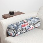 Flamingo Temalı Dijital Baskılı İç Dolgulu - Fermuarlı Süet Silindir Yuvarlak Yastık Kırlent Realhomes