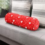 Sevgililer Günü Temalı Özel Tasarım Dijital Baskılı Modern İç Dolgulu Fermuarlı Çok Amaçlı Silindir Yastık Kırlent Realhomes