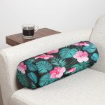 Çiçek Desenli Dijital Baskılı İç Dolgulu Süet Silindir Yastık Kırlent - Bel Yastığı Realhomes