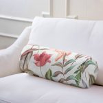 - RealHomes Özel Tasarımlı Dijital Baskılı İç Dolgulu Fermuarlı Silindir Yastık - Realhomes Beyaz Zeminde Çiçek Motifli Dijital Baskılı Modern İç Dolgulu - Fermuarlı Süet Silindir Yuvarlak Yastık Kırlent Realhomes